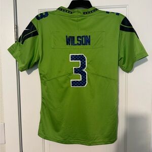 NFL Wilson #3 Lime Green and Navy Women’s Football Jersey